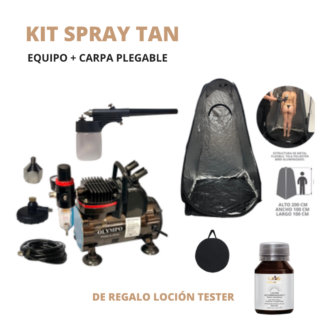 KIT BRONCEADO ORGANICO SIN SOL - INICIO - Compresor + Pulverizador + Carpa + Loción TESTER + Capacitación personalizada !